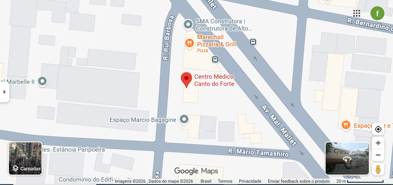 localização da clinica Centro Médico Canto do Forte